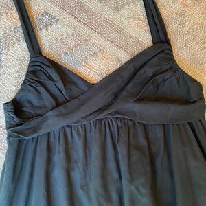 Tysa 100% Cotton Capsule Lightweight Breezy Babydoll Black Midi Dress - Size S/M